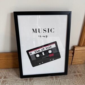 “Music is my Kind Of High” Black Framed Art Print